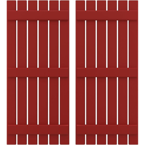 Ekena Millwork Americraft 6-Board, 3 Batten Exterior Real Wood Spaced Board-n-Batten Shutters, ARW401SB623X59BRH, PR ARW401SB623X59BRH - main